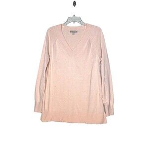 Banana Republic Sweater Womens Sz M Pink  V Neck Long Sleeve Cotton